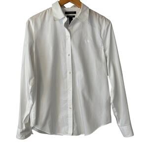 Lauren Ralph Lauren Non-Iron White Button-Down Shirt Classic Cotton Large